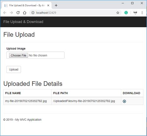 file download in mvc